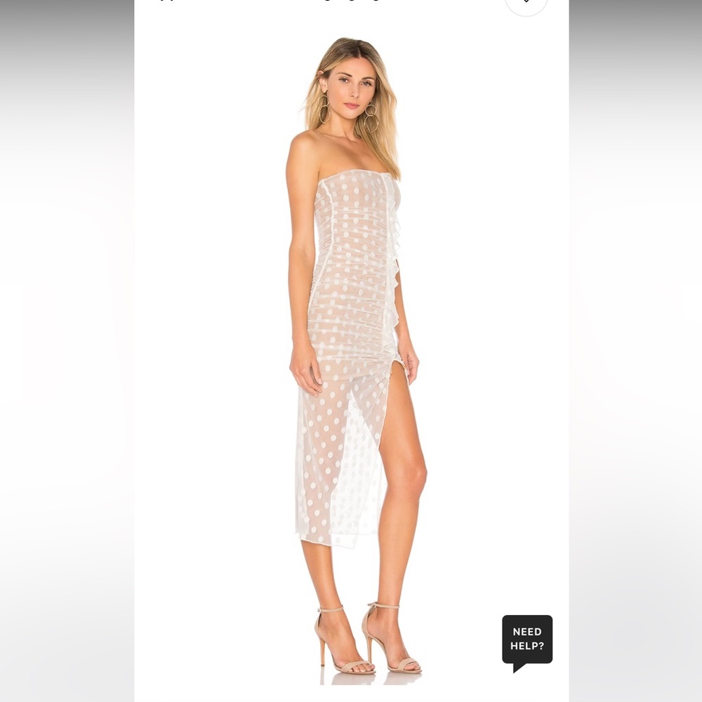 Majorelle White Polka Dot Mesh Brady Dress